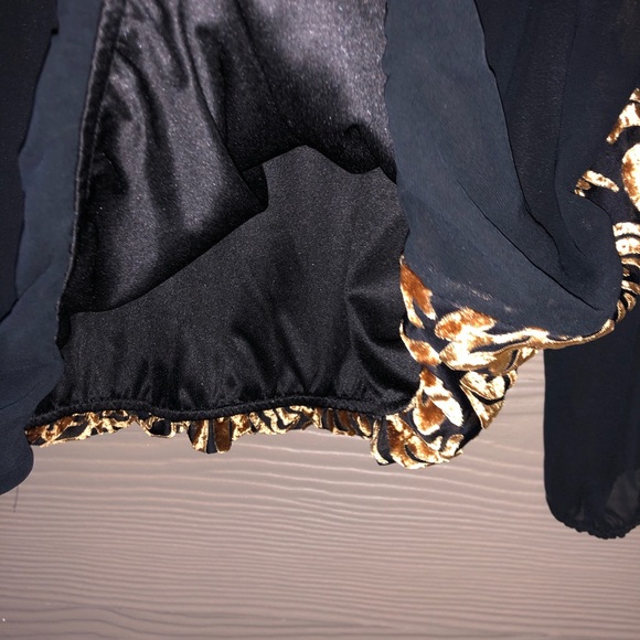 Style & Co black and gold velvet dress top XL - Picture 5 of 7